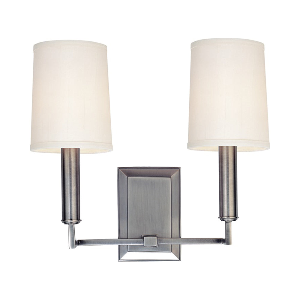 Clinton Wall Light in Polished Nickel (2-Light).