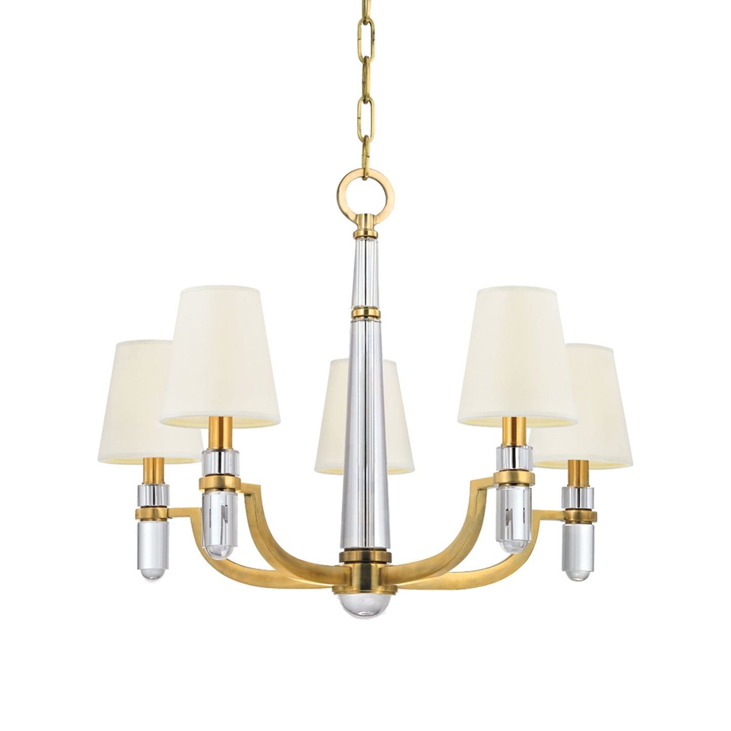 Dayton Chandelier in Aged Brass (5-Light).