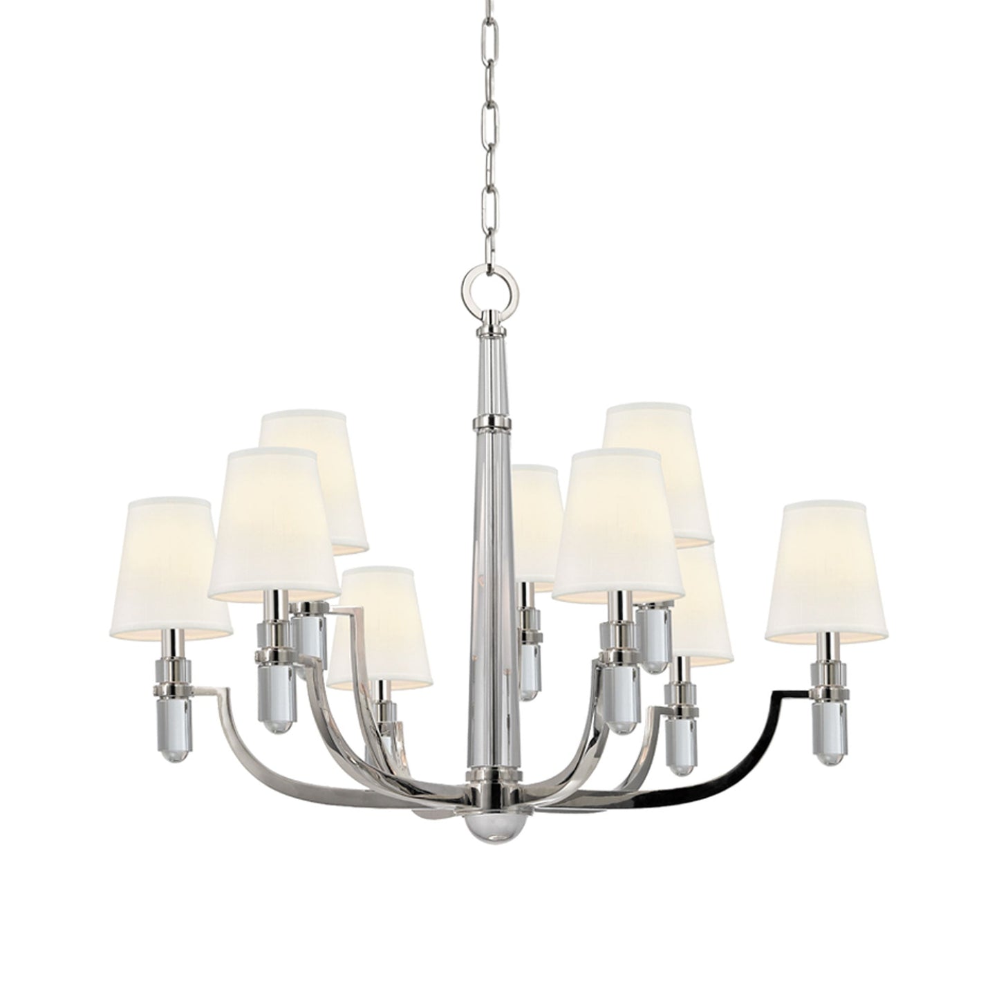 Dayton Chandelier in Polished Nickel (9-Light).