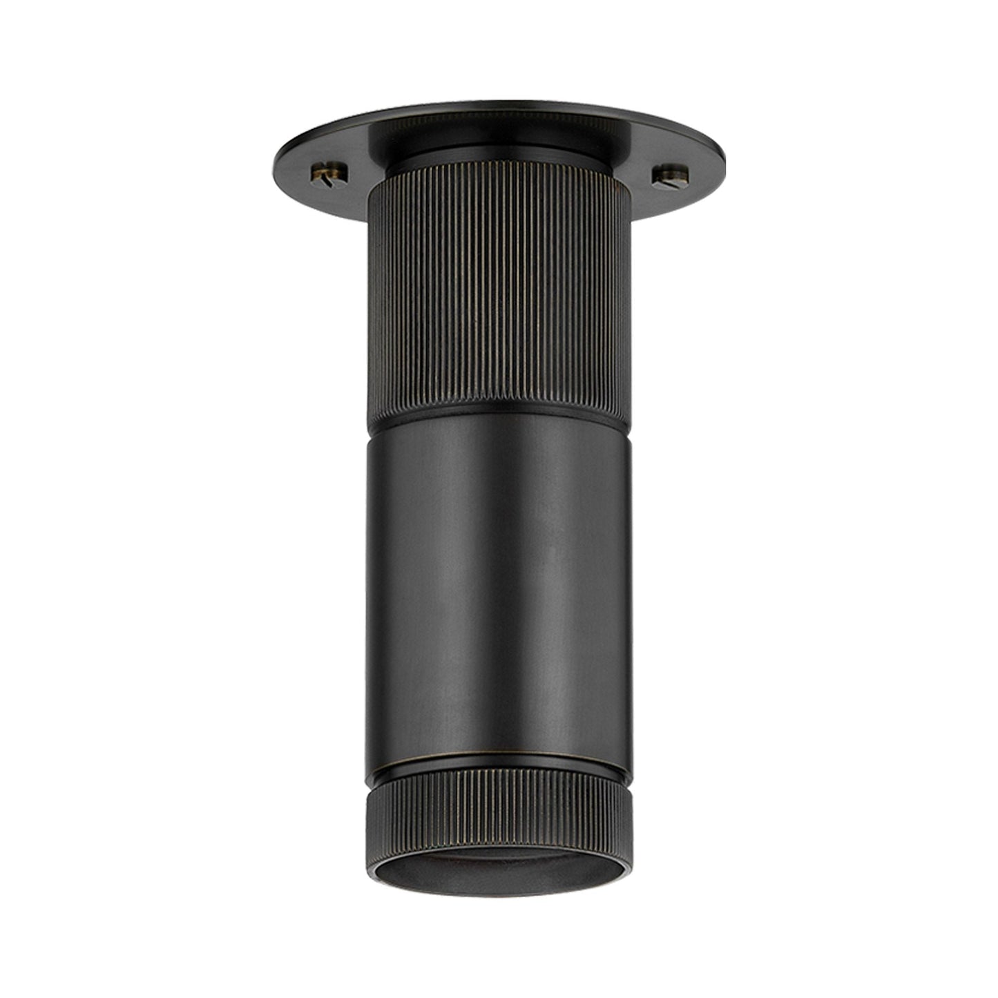 Dighton Flush Mount Ceiling Light in Distressed Bronze.