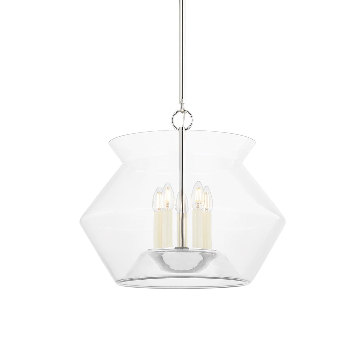 Edmonton Pendant Light in Polished Nickel (4-Light).
