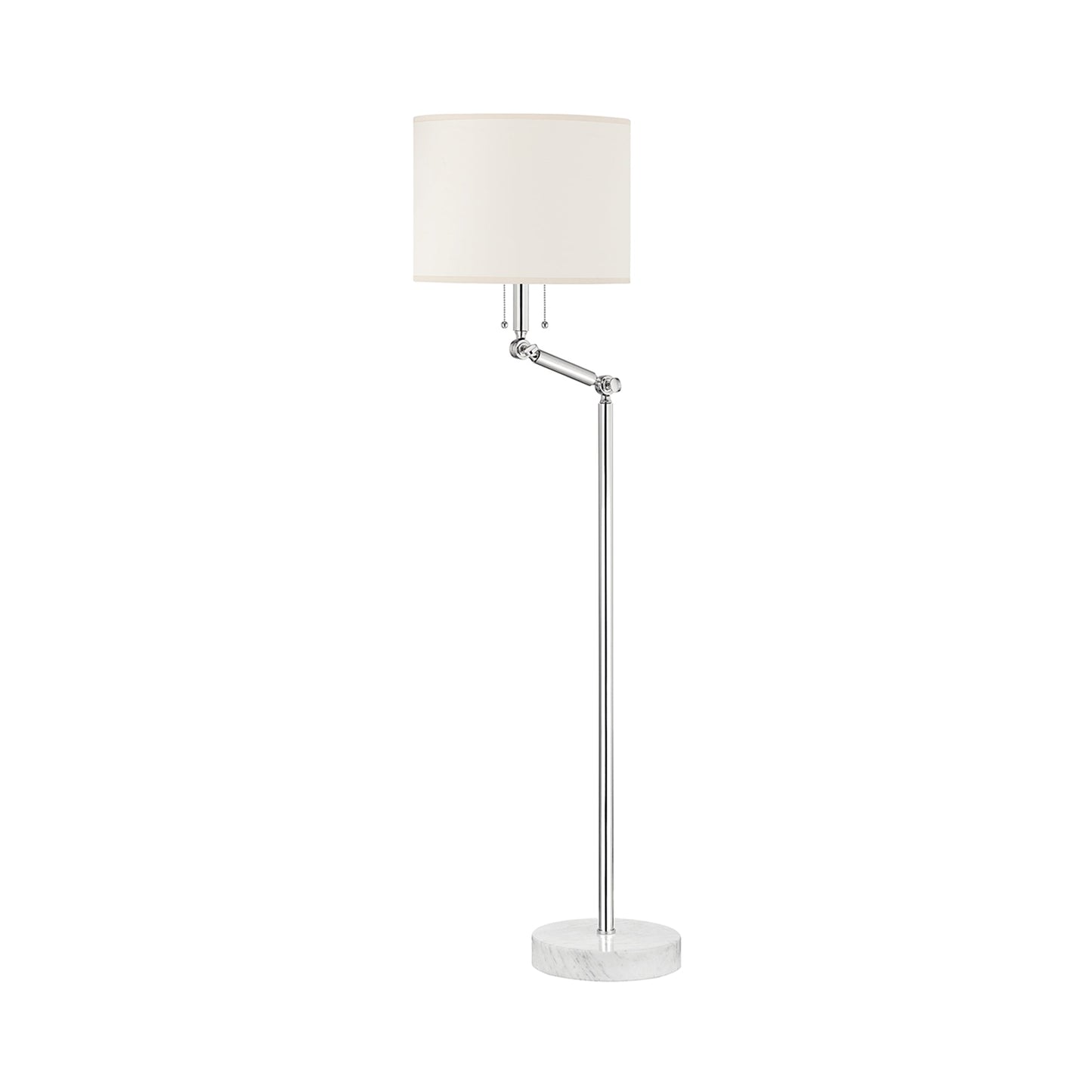 Essex Floor Lamp in Polished Nickel.