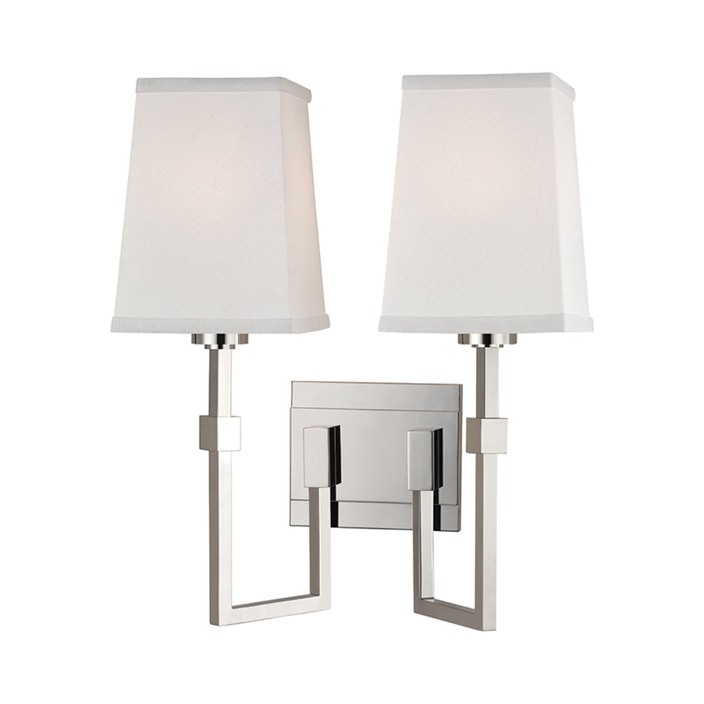 Fletcher Wall Light in Polished Nickel (2-Light).