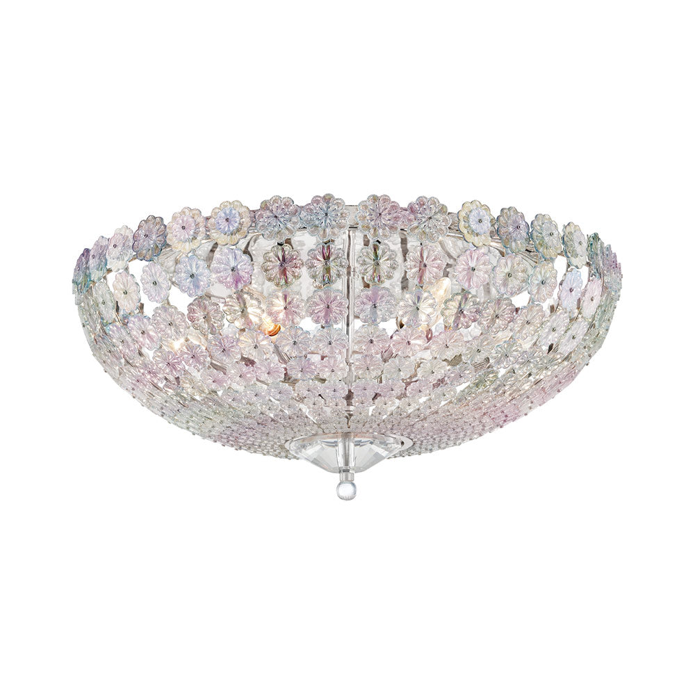 Floral Park Semi Flush Mount Ceiling Light in Polished Nickel (6-Light).