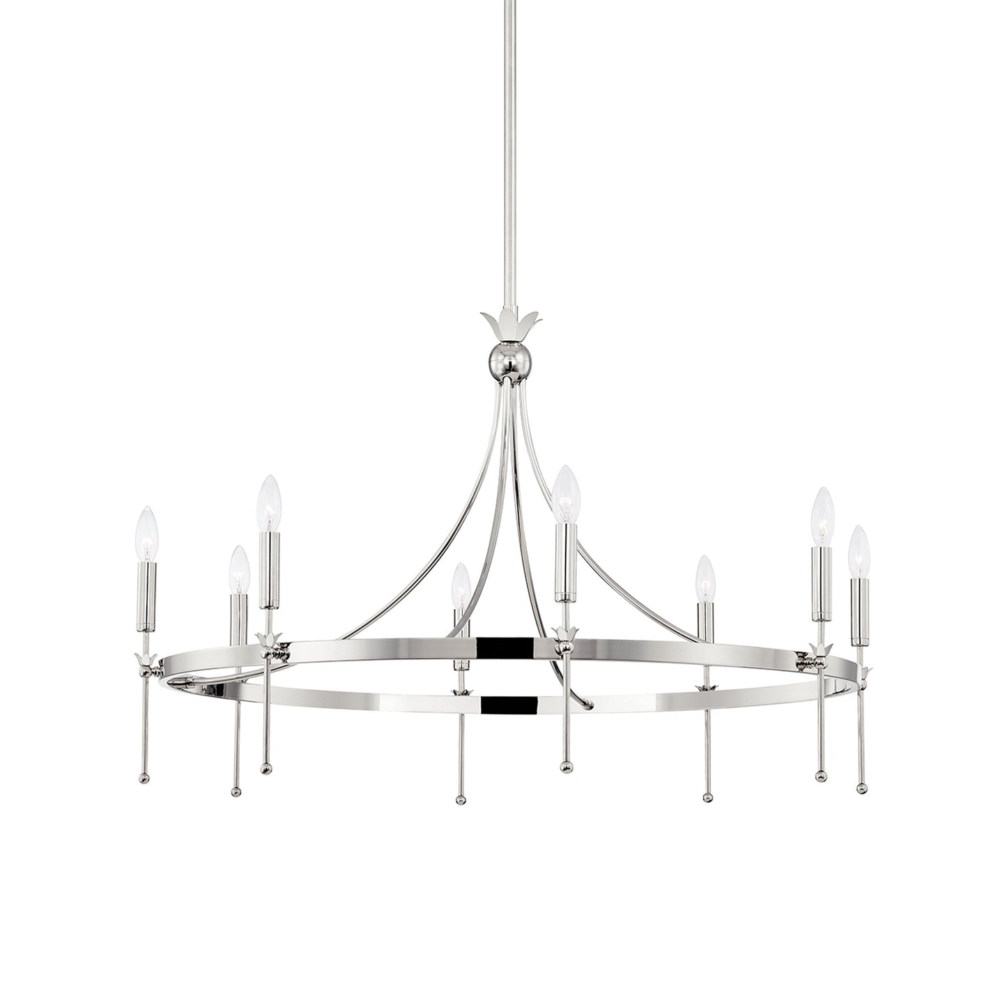 Gates Chandelier in Polished Nickel (8-Light).