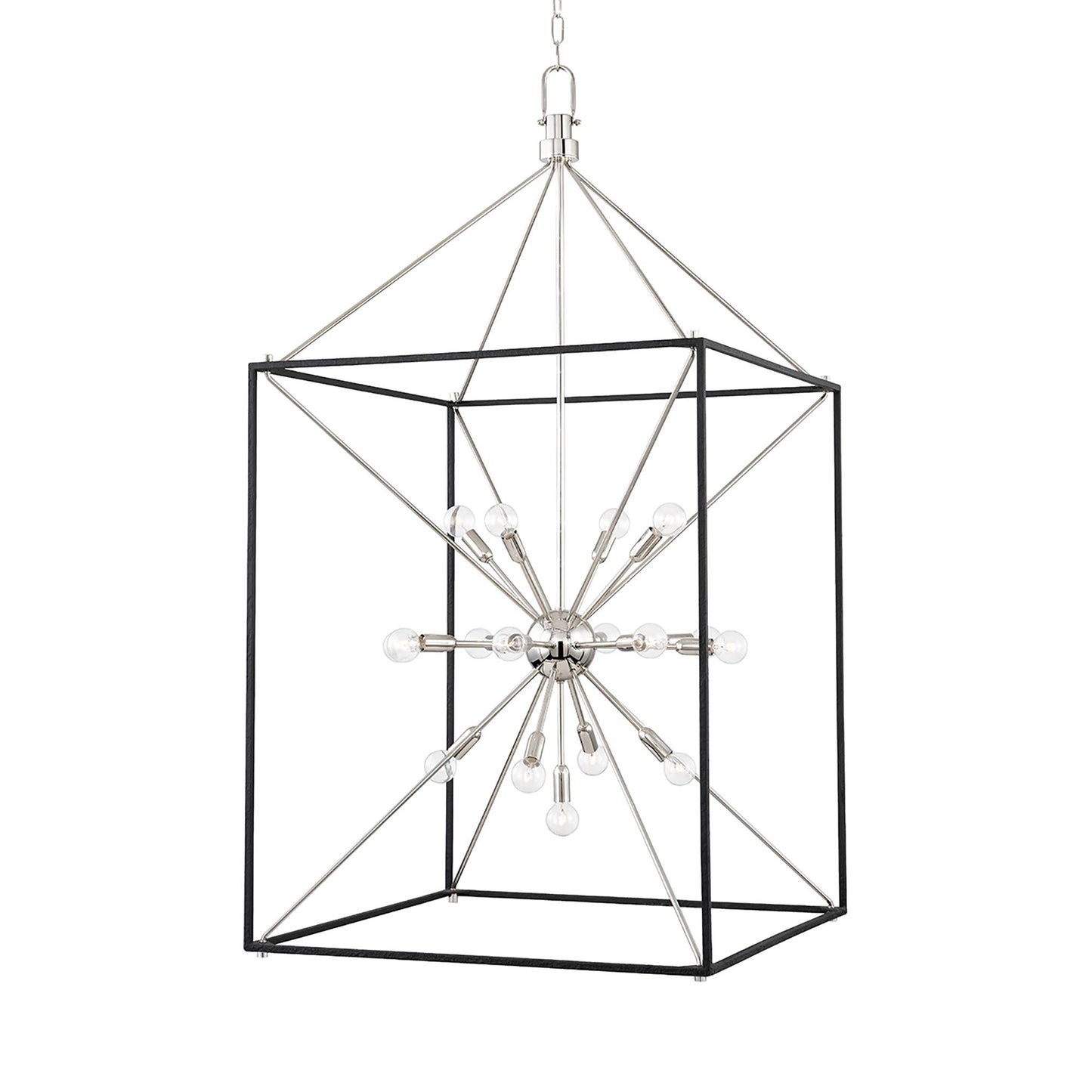 Glendale Pendant Light in Polished Nickel/Black (X-Large).
