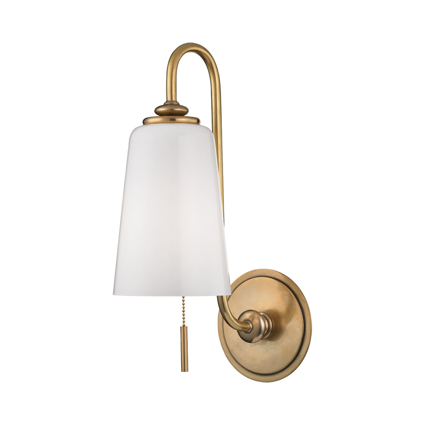 Glover Wall Light in Aged Brass.