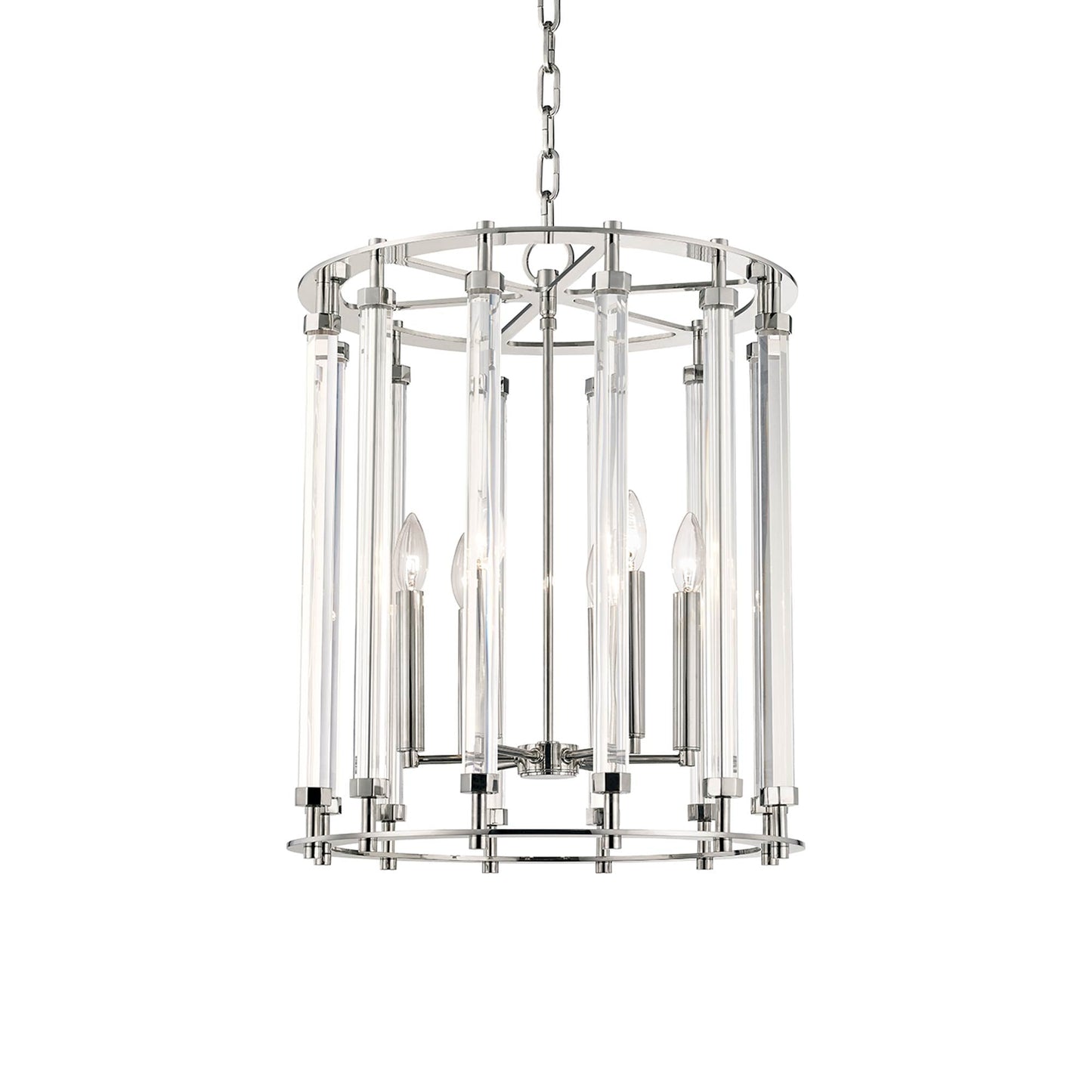 Haddon Pendant Light in Polished Nickel (6-Light).