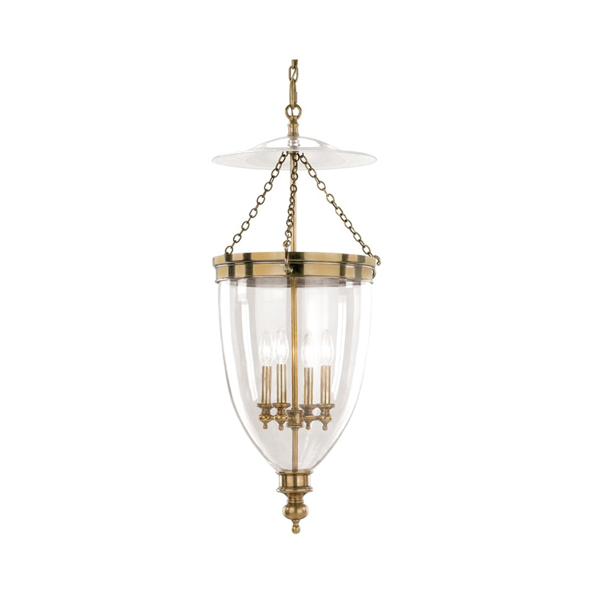Hanover Pendant Light in Aged Brass (4-Light).