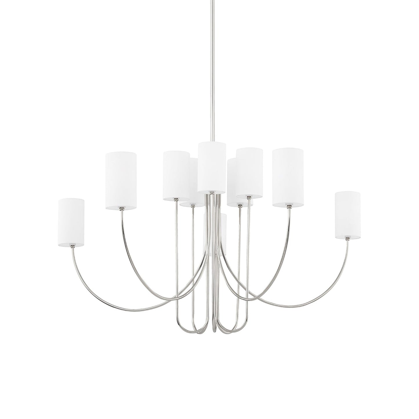 Harlem Chandelier in Polished Nickel (10-Light).
