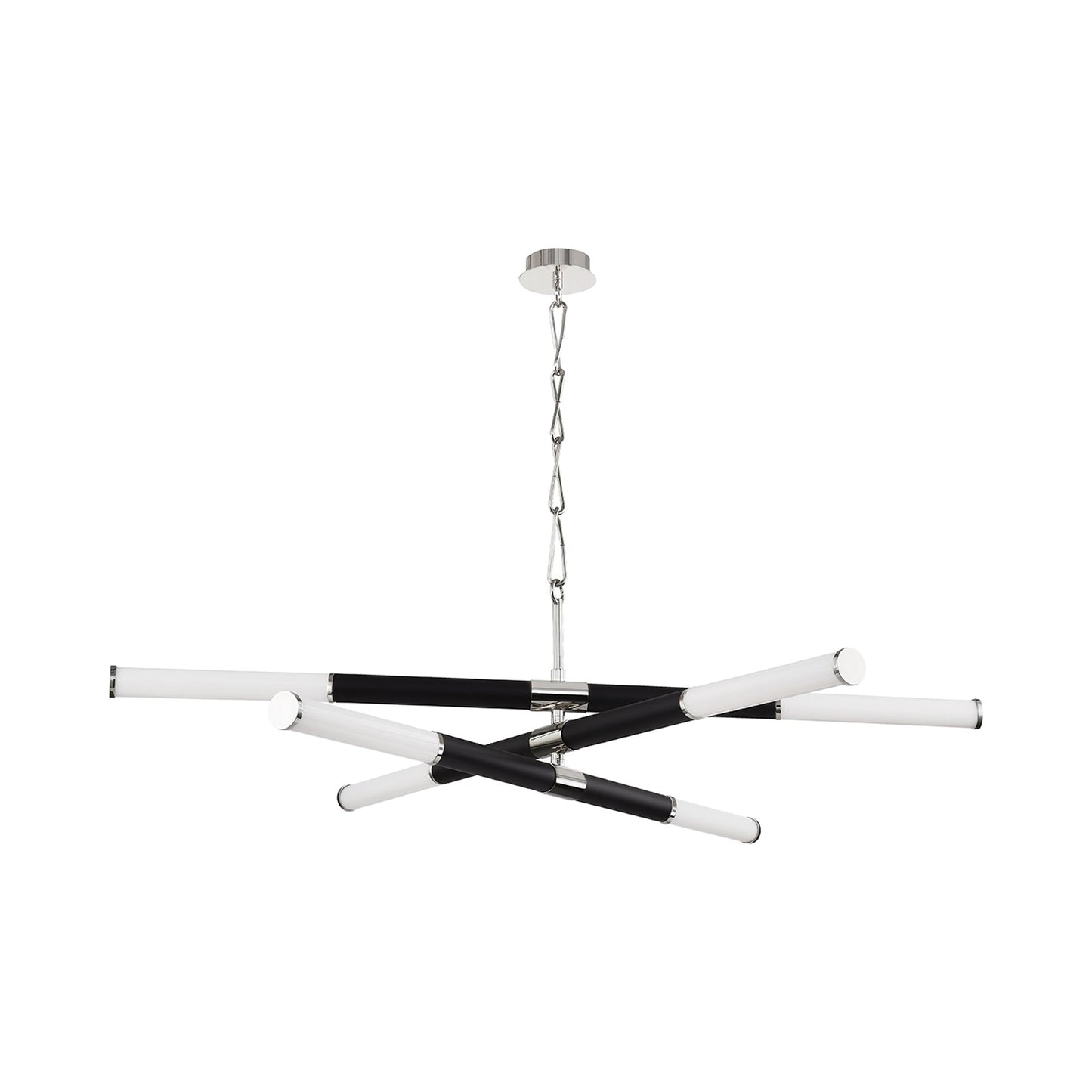 Huntington LED Chandelier in Polished Nickel/Black.