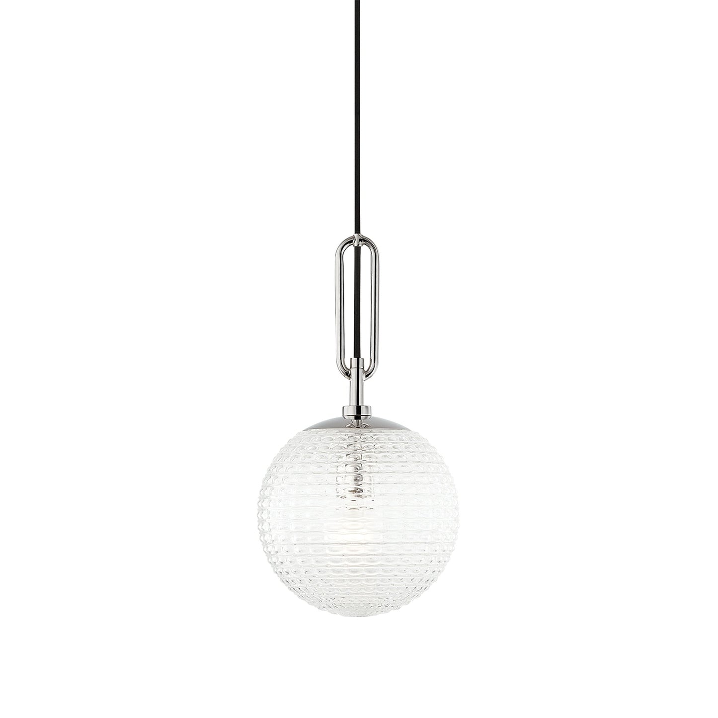Jewett Pendant Light in Polished Nickel.