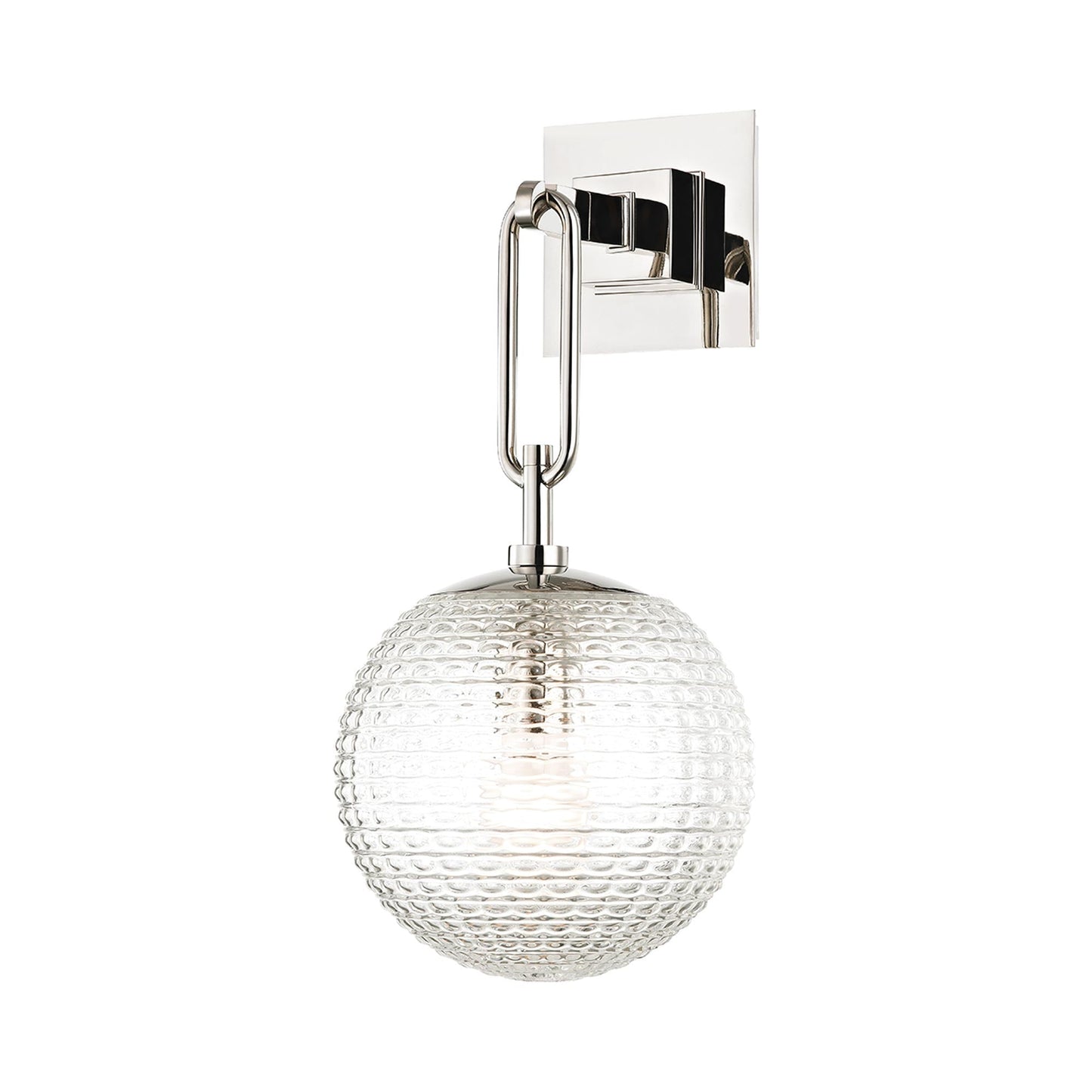 Jewett Wall Light in Polished Nickel.