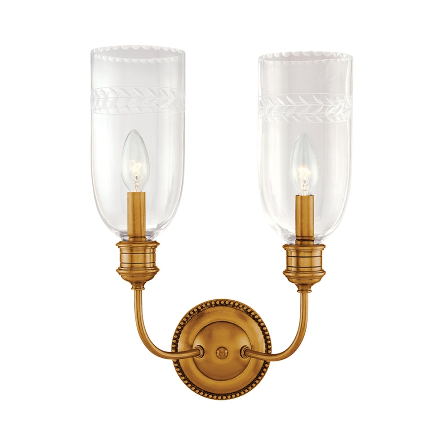Lafayette Wall Light in Aged Brass (2-Light).