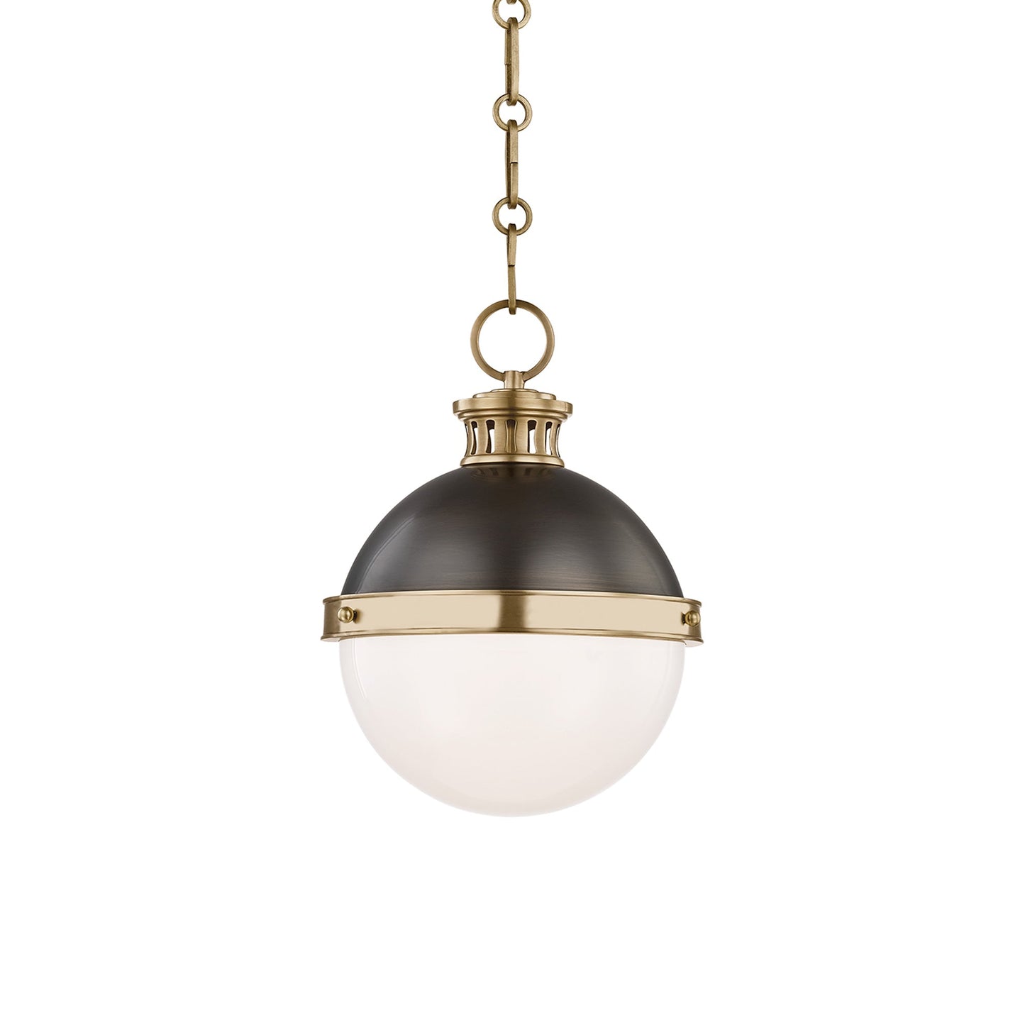 Latham Pendant Light in Aged/Antique Distressed Bronze (Small).