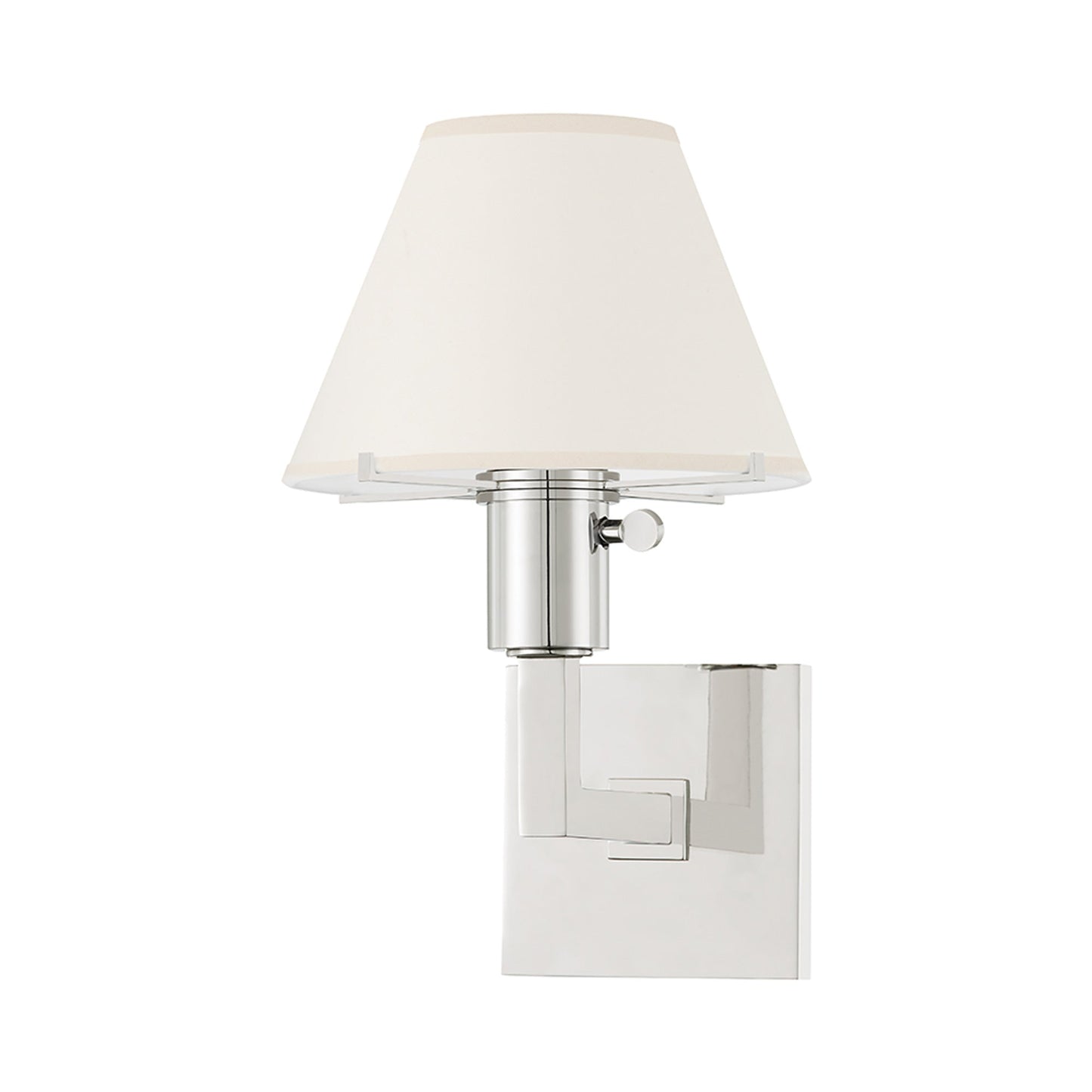Leeds Wall Light in Polished Nickel.
