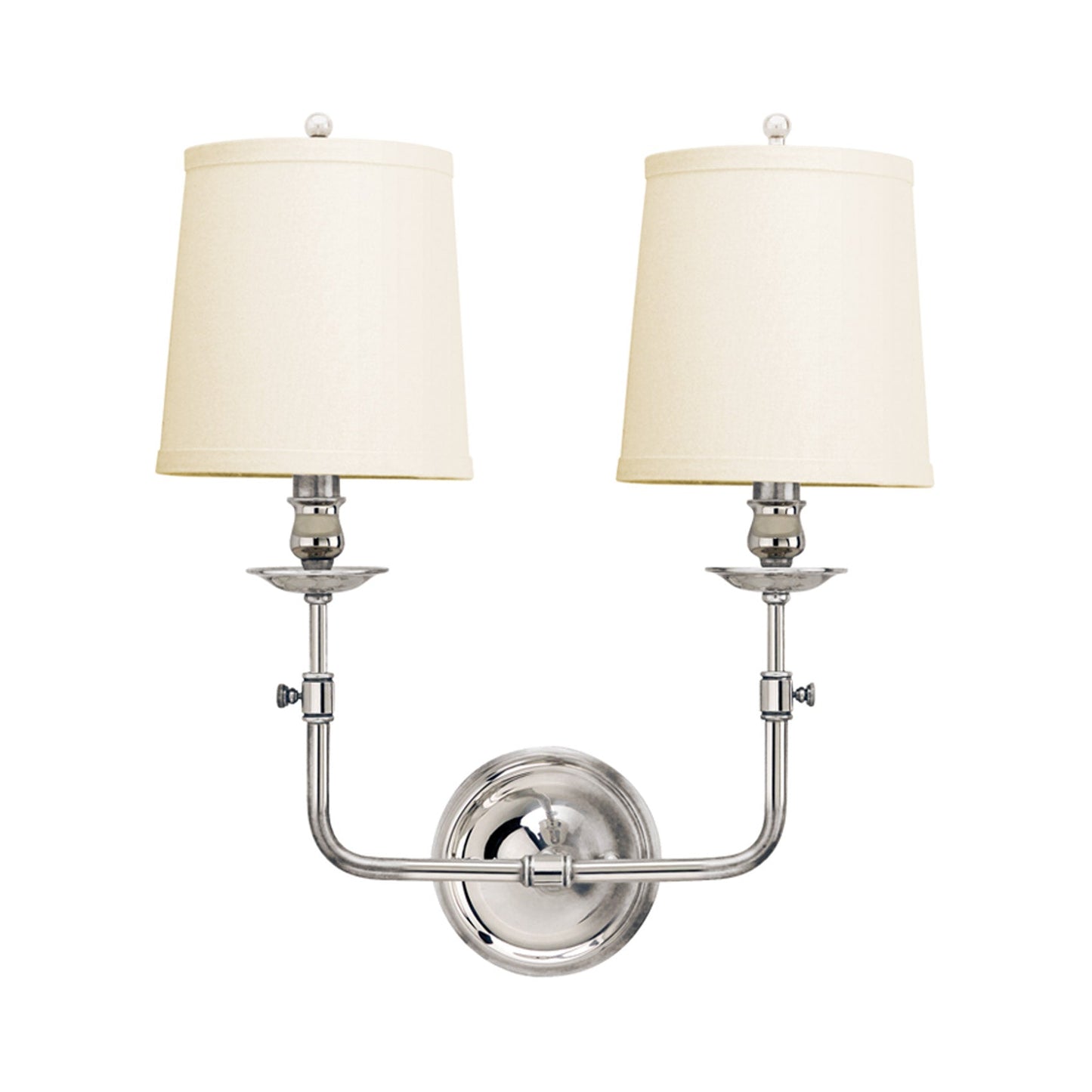 Logan Wall Light in Polished Nickel (2-Light).
