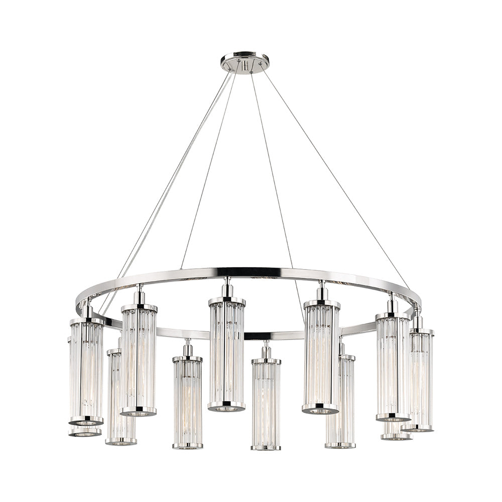 Marley Chandelier in Polished Nickel (12-Light).