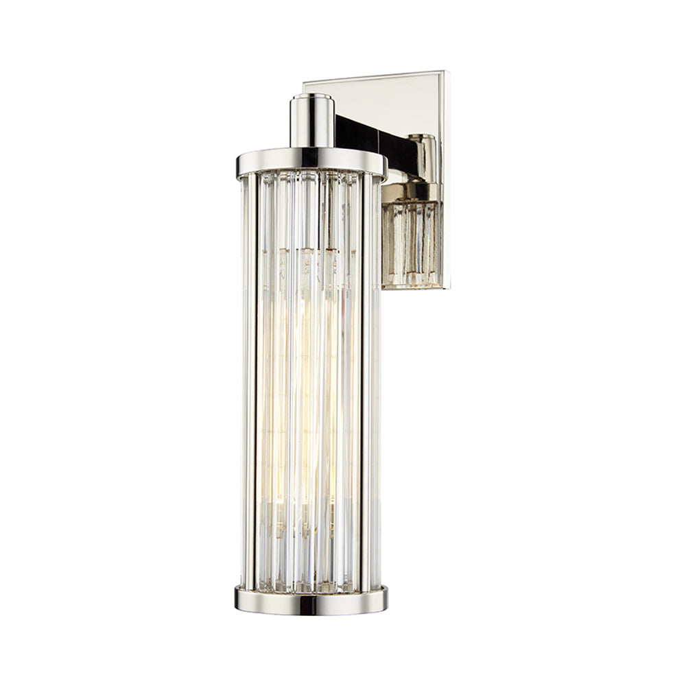 Marley Wall Light in Polished Nickel.