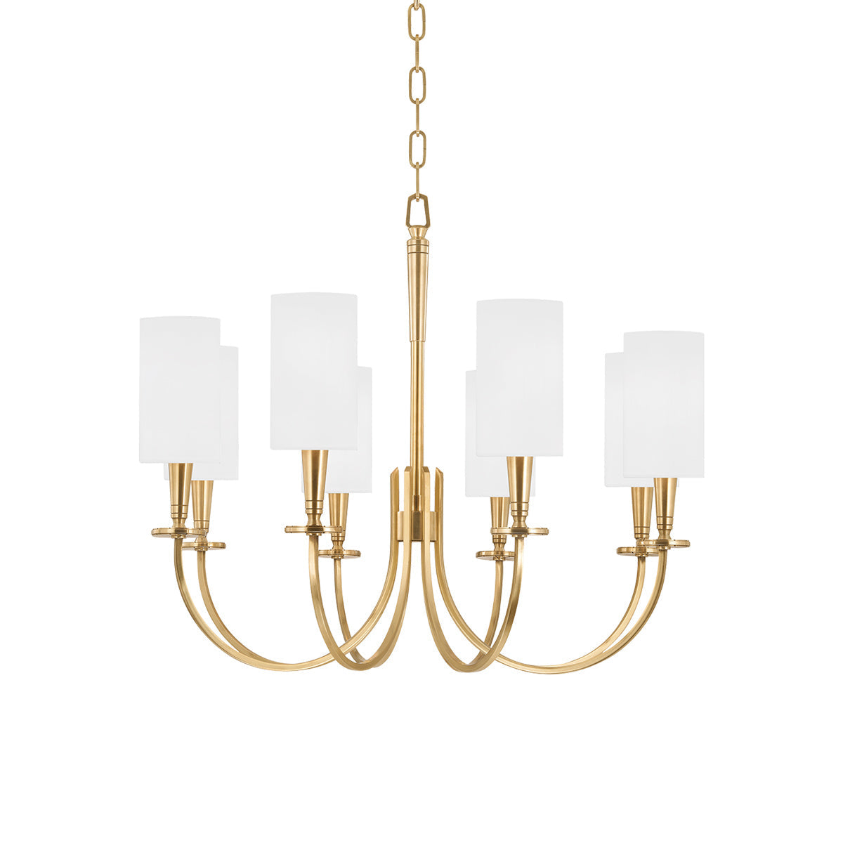 Mason Chandelier in Aged Brass (8-Light).