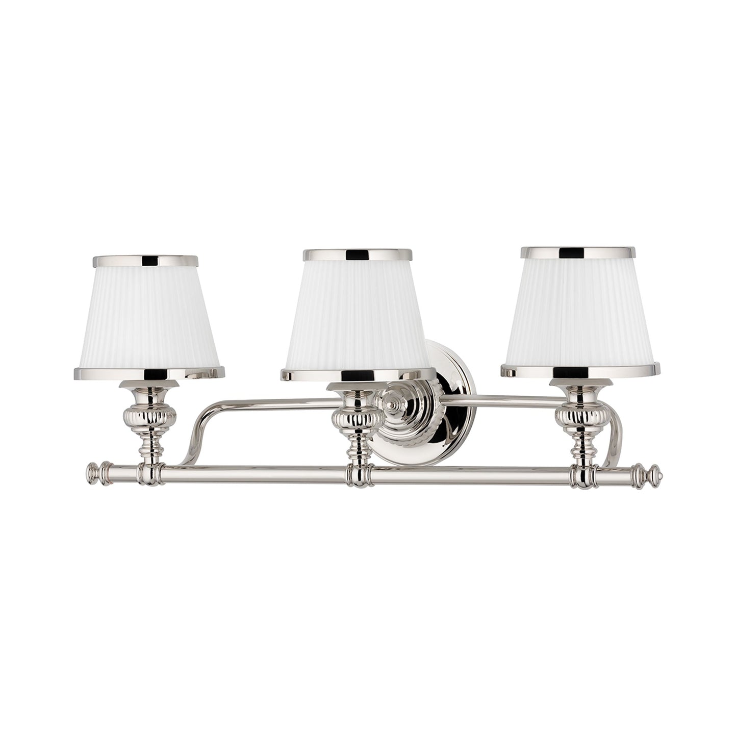 Milton Bath Vanity Light in Polished Nickel (3-Light).