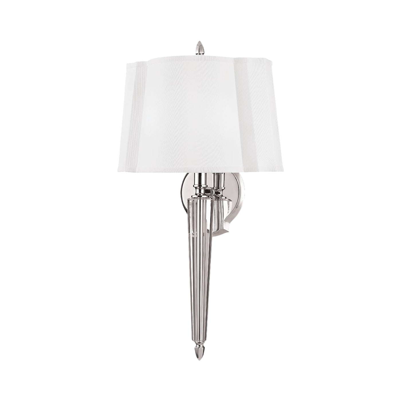 Oyster Bay Wall Light in Polished Nickel.