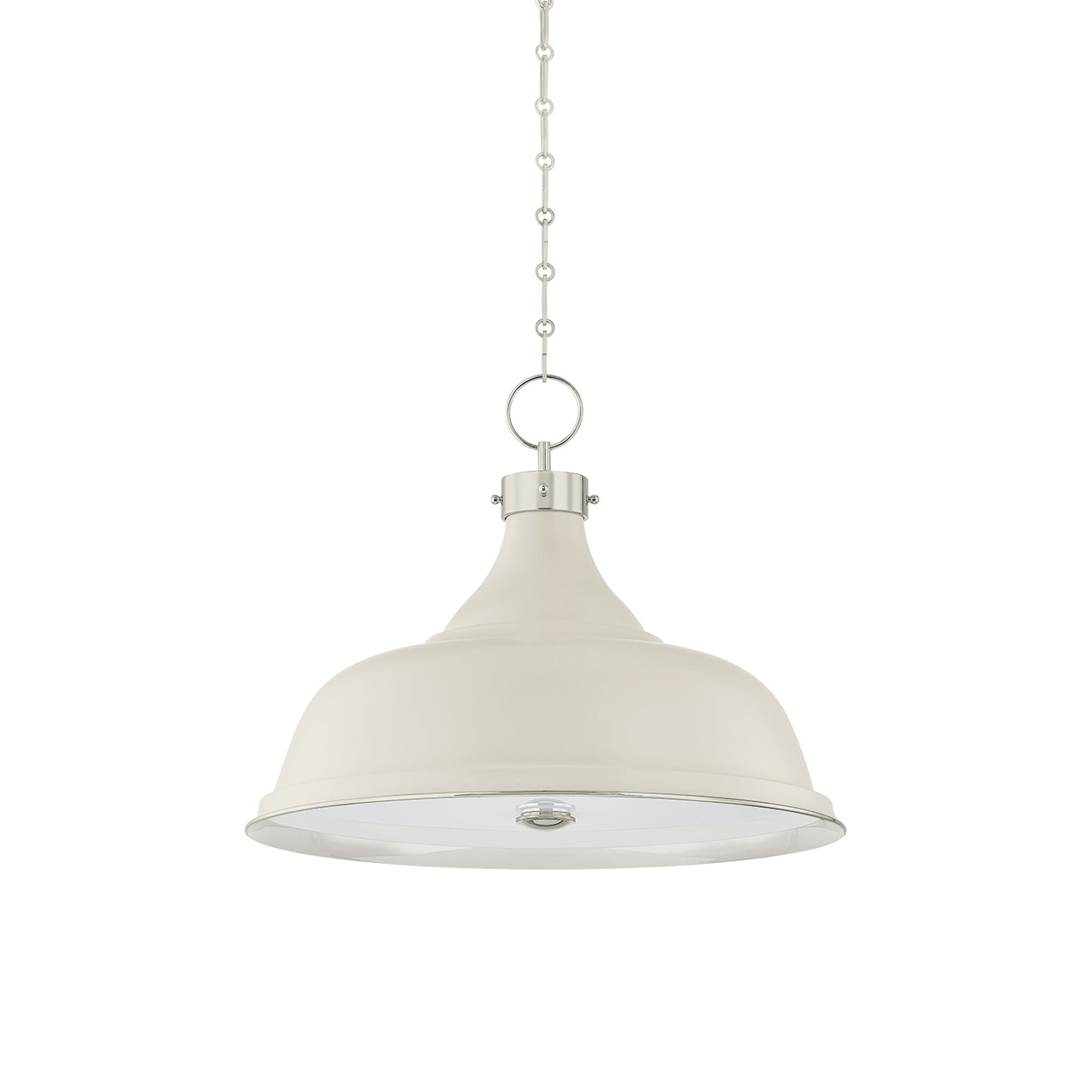 Painted No.1 Pendant Light in Polished Nickel/Off-White (23.5-Inch).