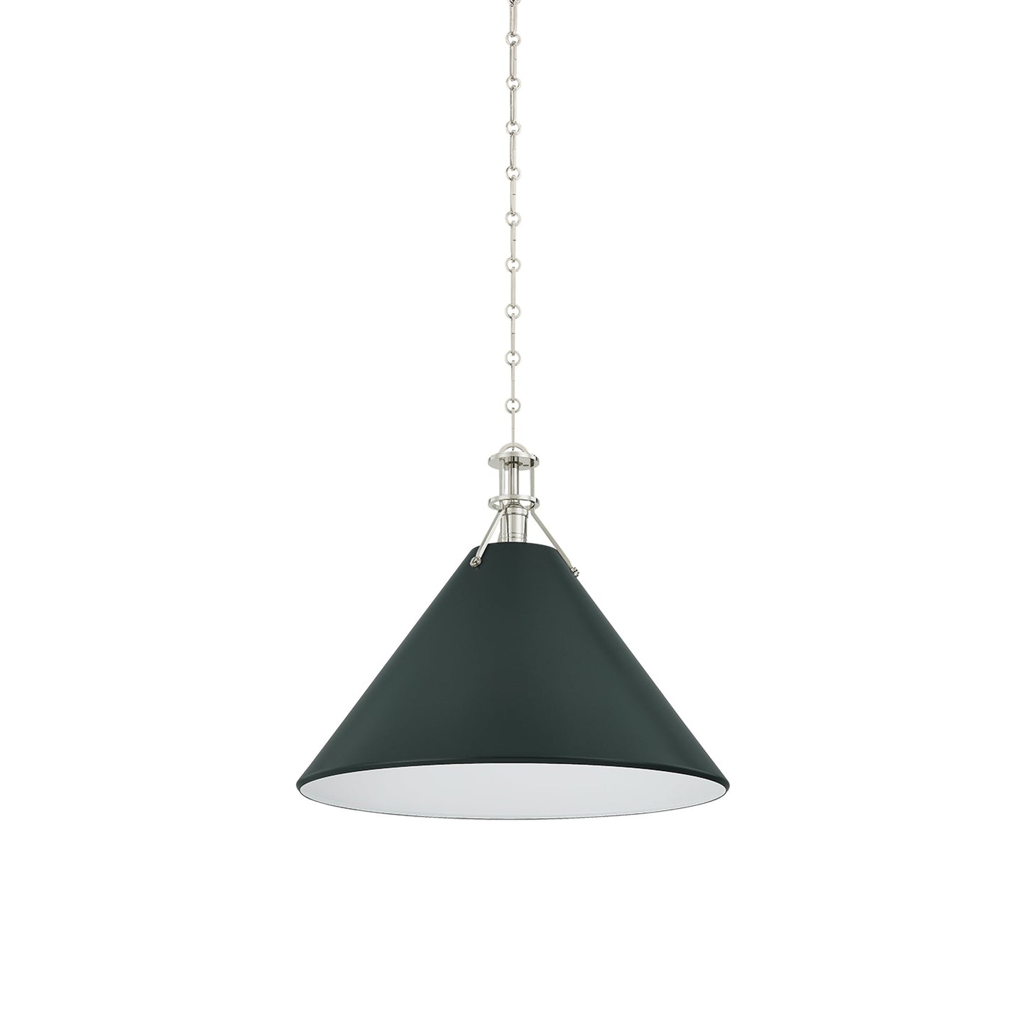 Painted No.2 Pendant Light in Polished Nickel/Soft Studio Green (21-Inch).