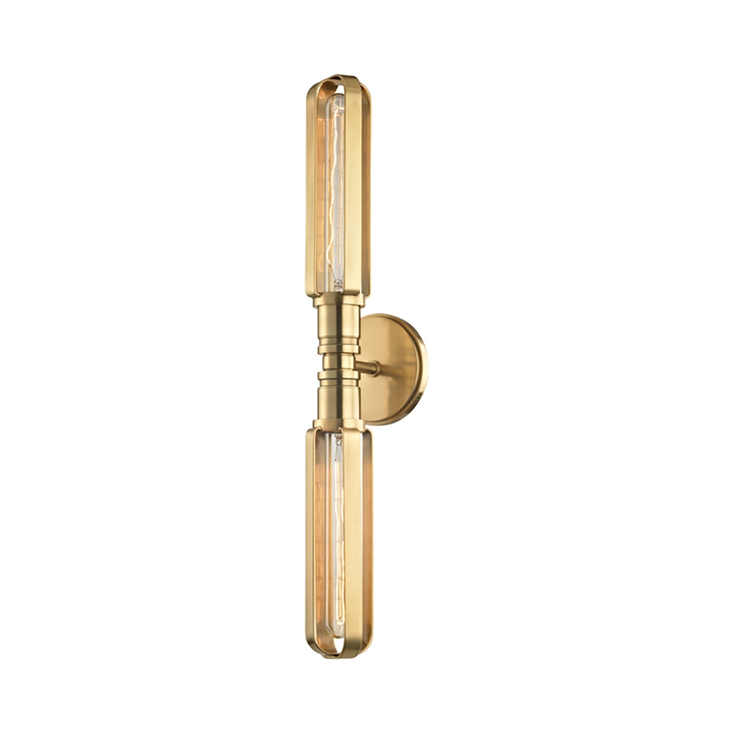 Red Hook Wall Light in Aged Brass (2-Light).