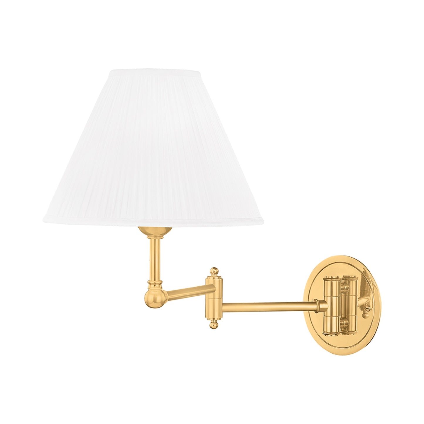 Signature No.1 Swing Arm Wall Light in Aged Brass.