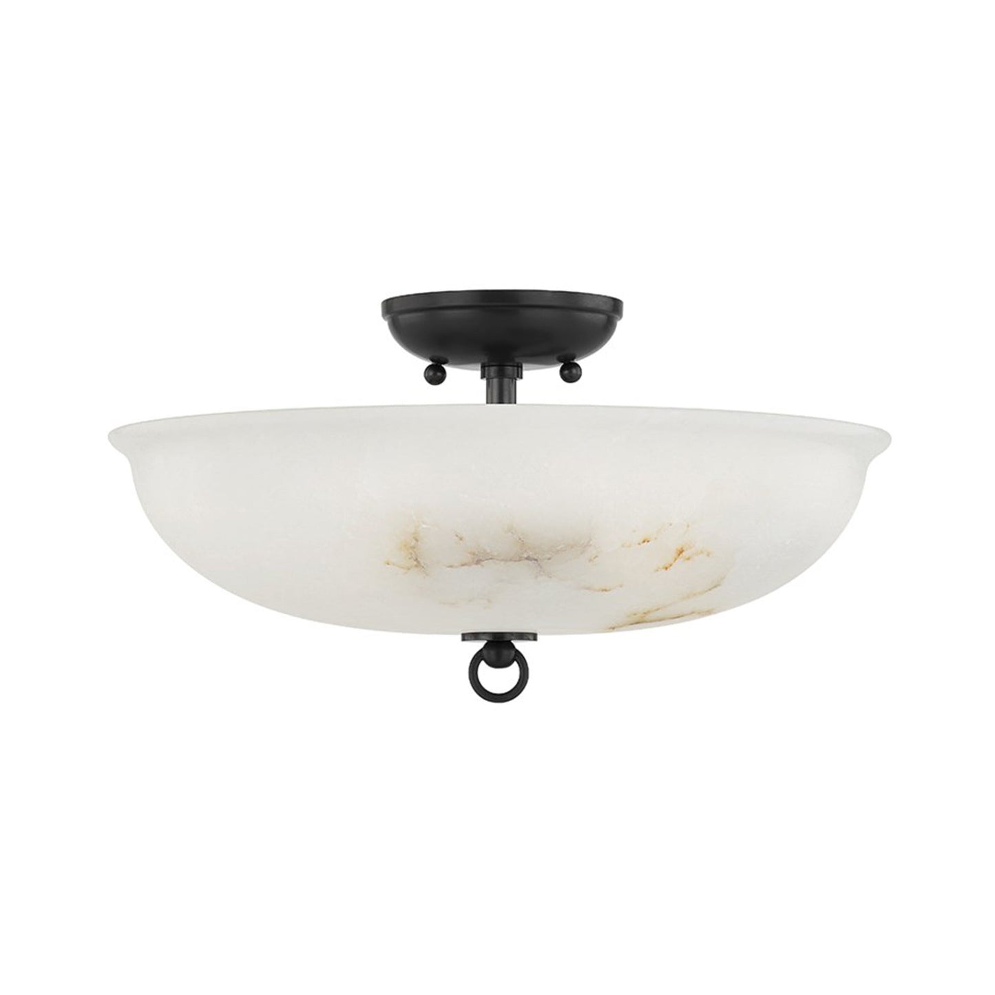 Somerset Semi Flush Mount Ceiling Light in Distressed Bronze.