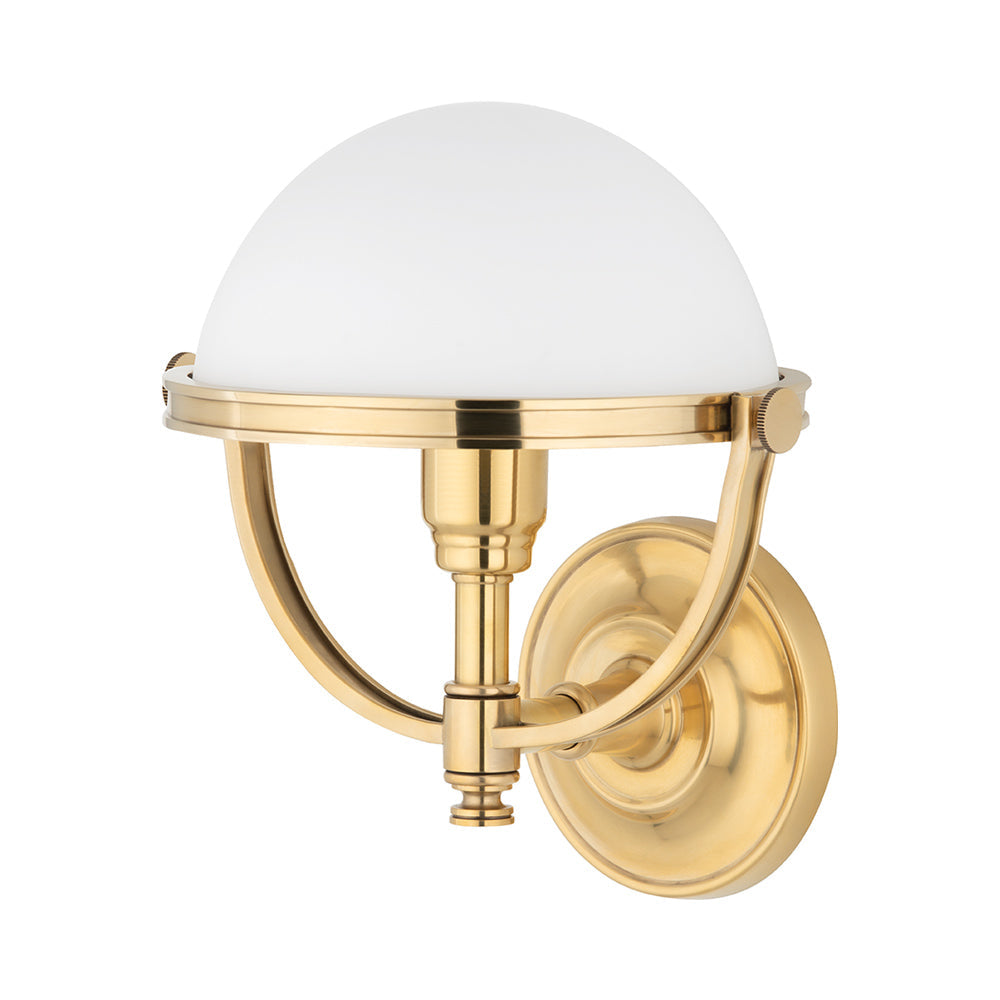 Stratford Wall Light in Aged Brass.