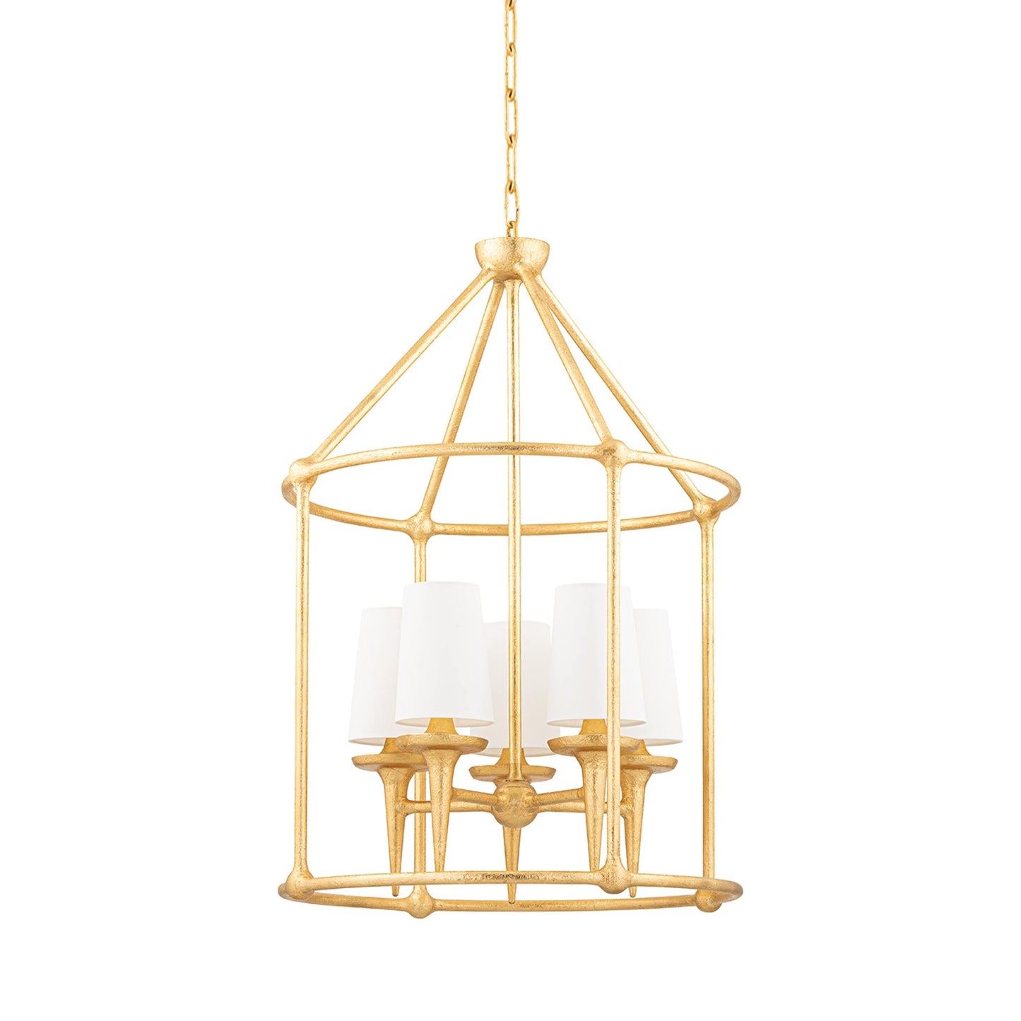 Torch Pendant Light in Gold Leaf (5-Light).