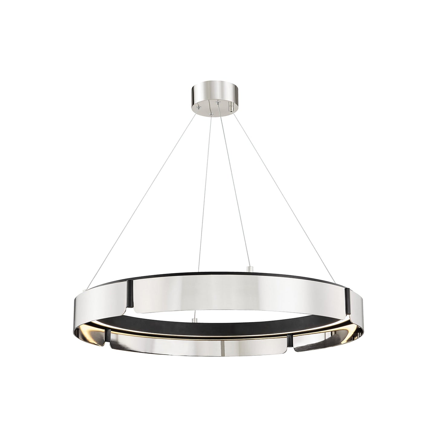 Tribeca LED Chandelier in Burnished Nickel/Black Combo (Small).