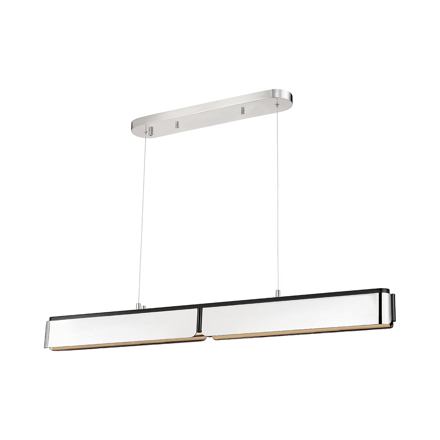 Tribeca LED Linear Pendant Light in Burnished Nickel/Black Combo.