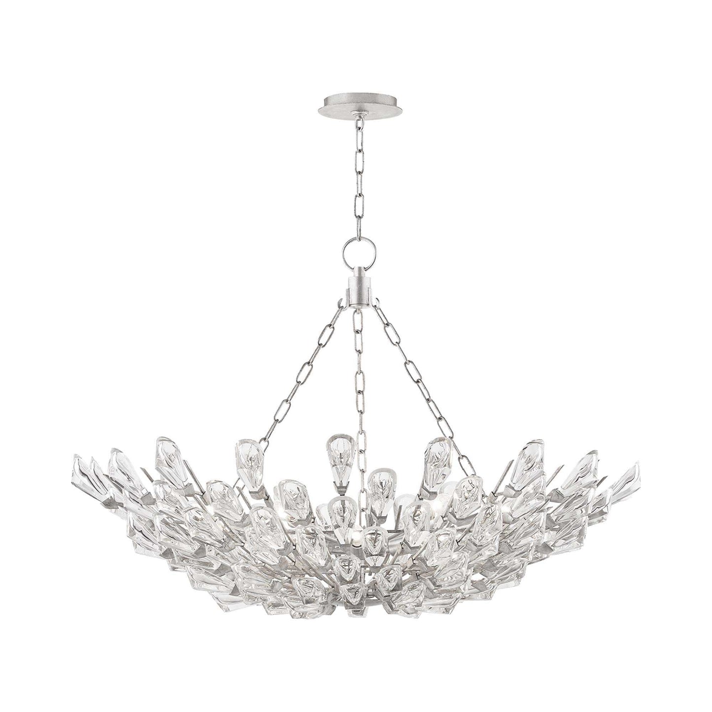 Tulip Chandelier in Silver Leaf (12-Light).