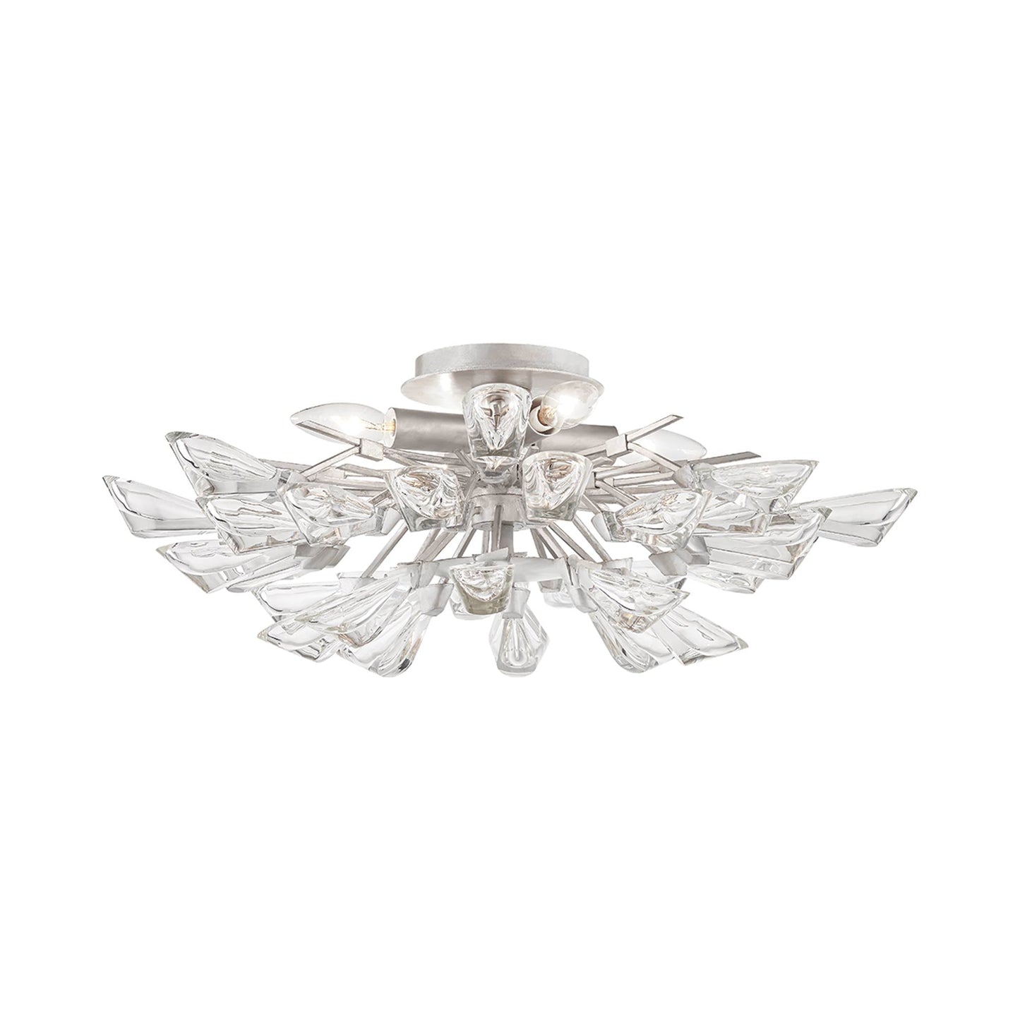 Tulip Semi Flush Mount Ceiling Light in Silver Leaf.