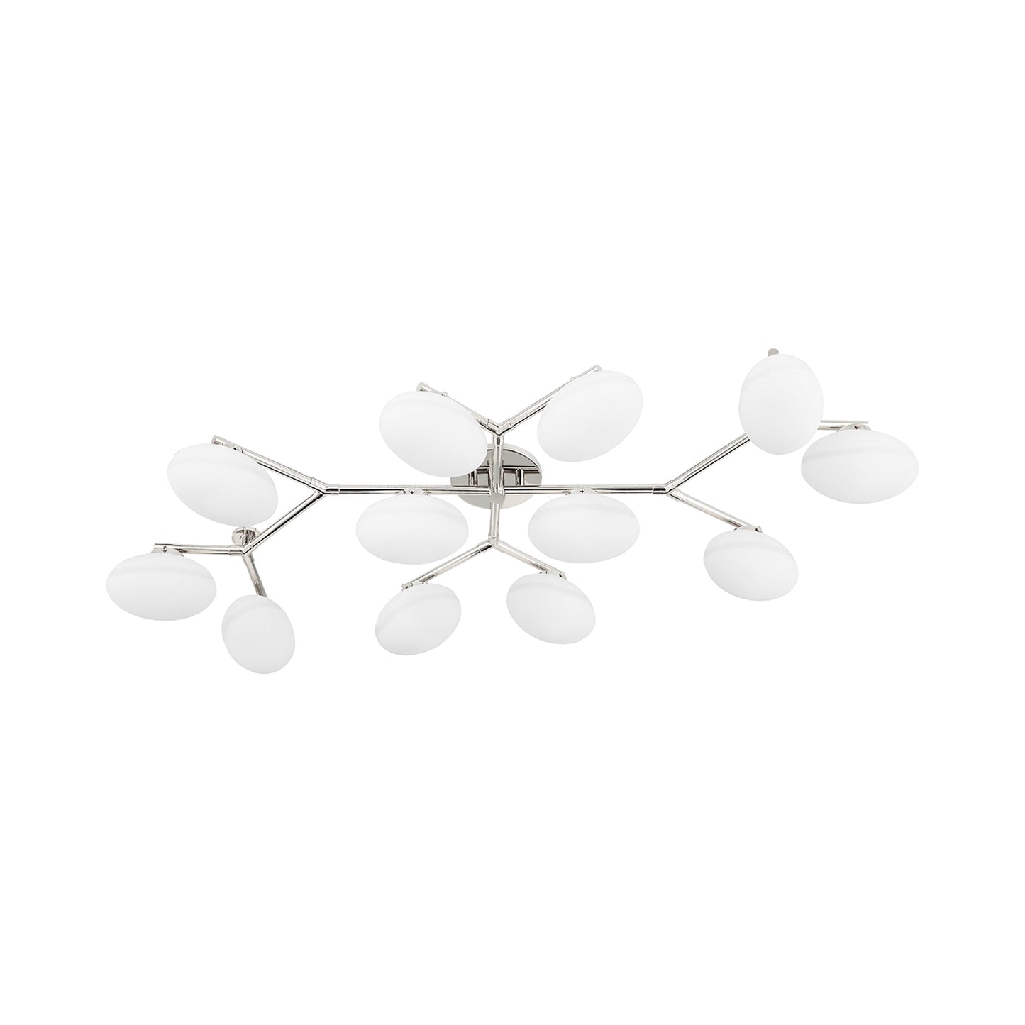 Wagner Semi Flush Mount Ceiling Light in Polished Nickel (12-Light).