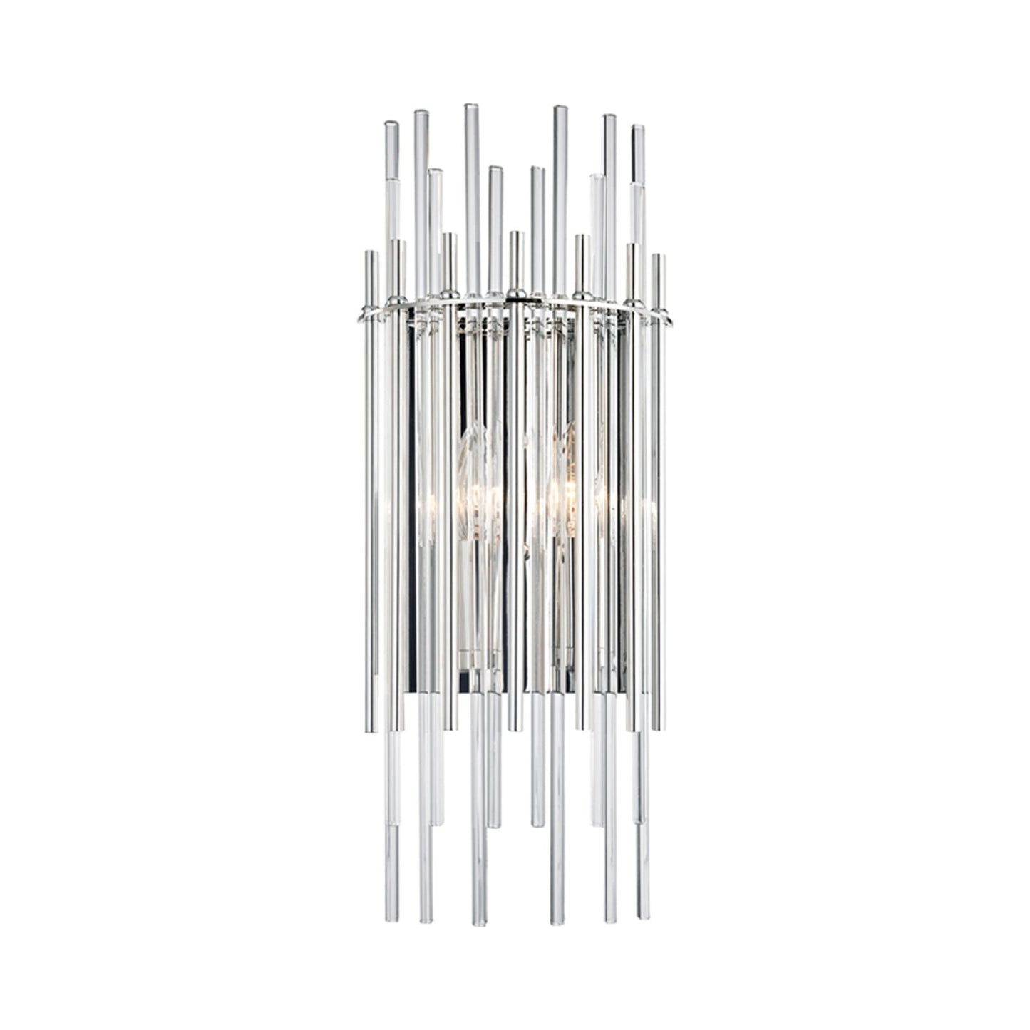 Wallis Wall Light in Polished Nickel.