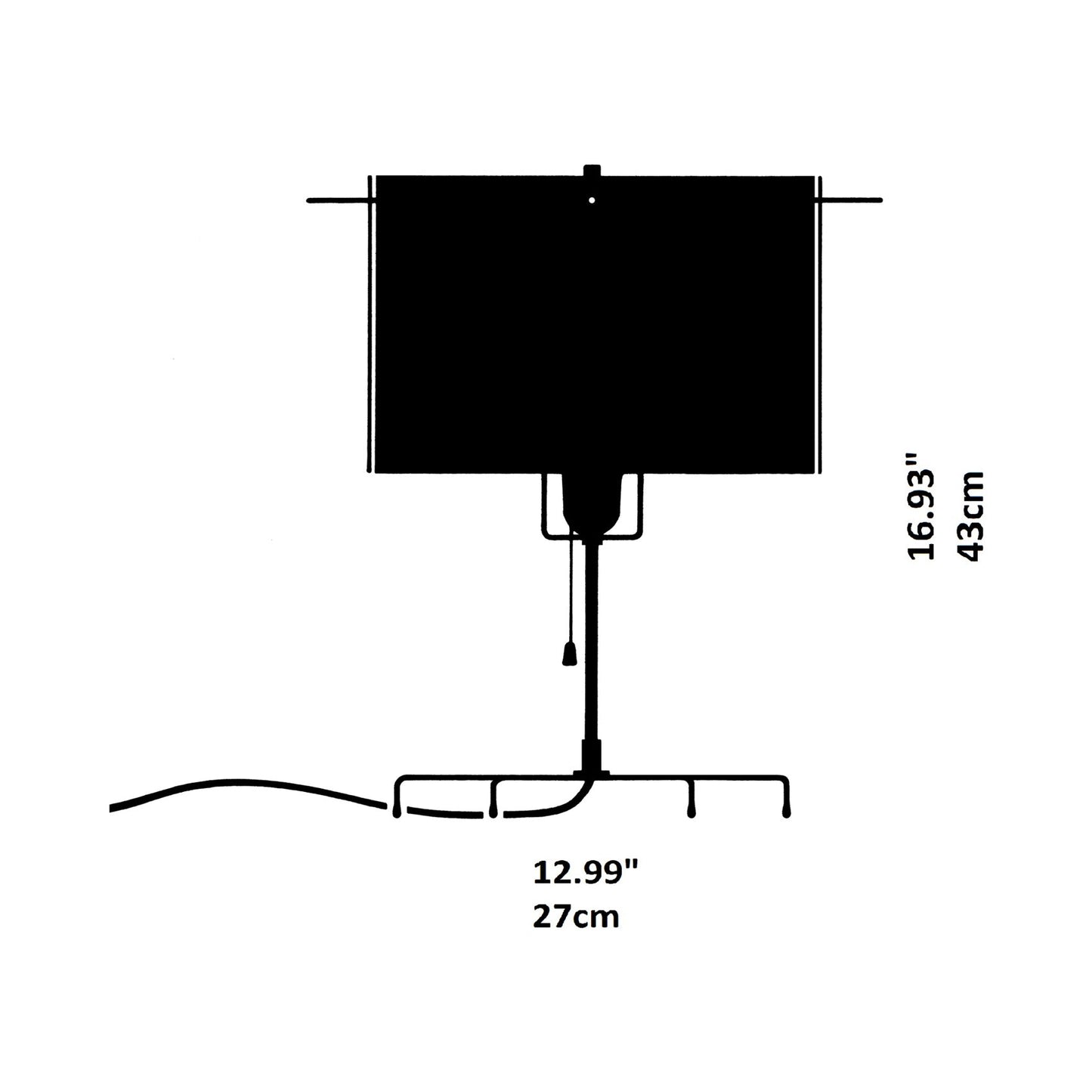 24 Karat Blau Table Lamp - line drawing.
