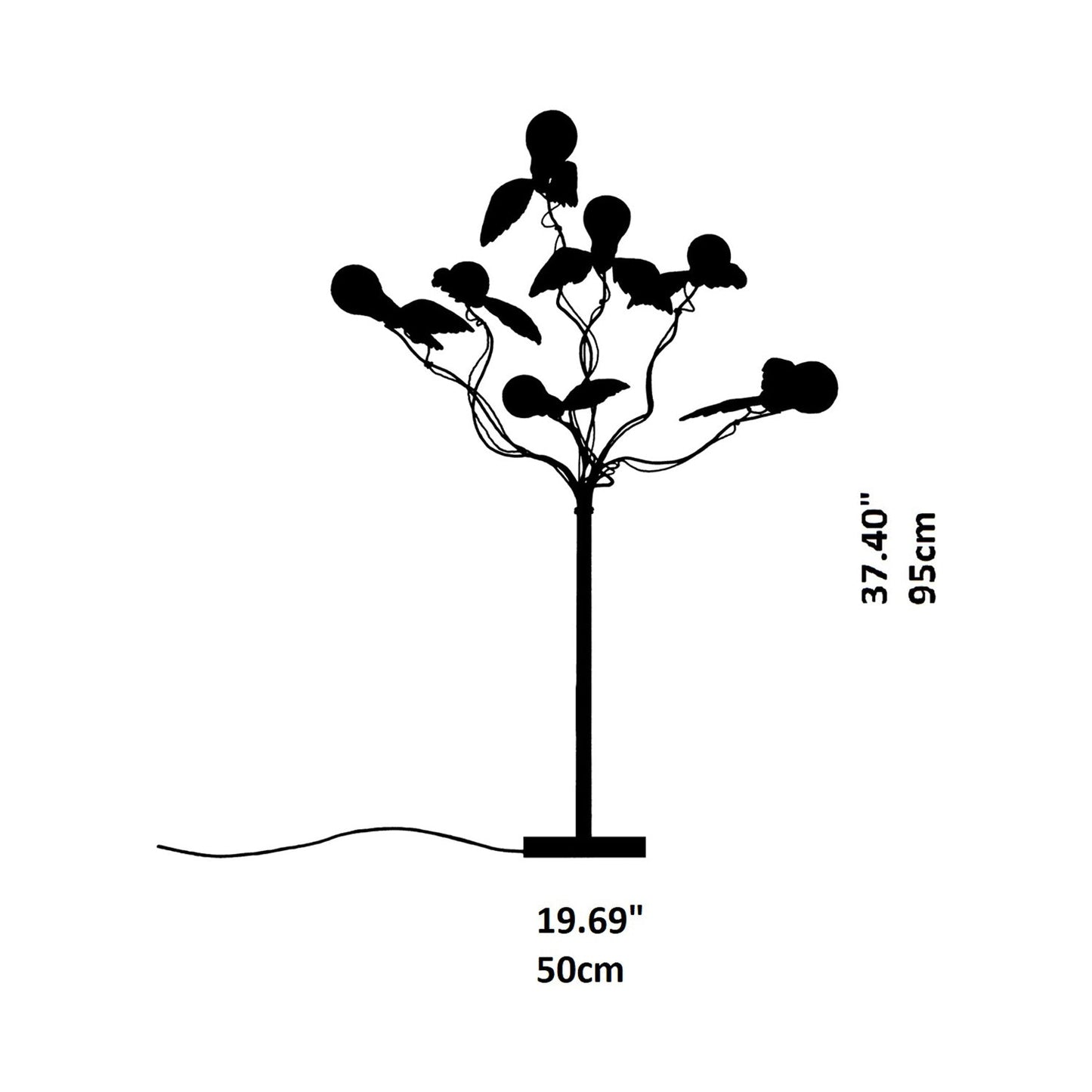 Birdie's Busch Table Lamp - line drawing.