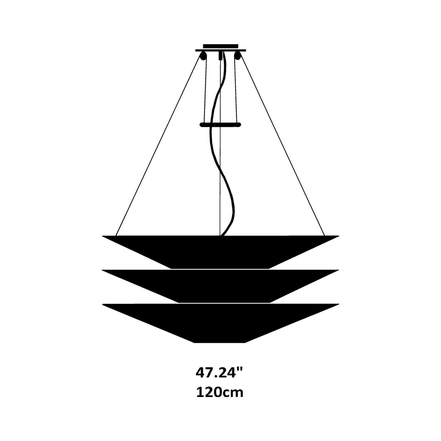 Floatation Pendant Light - line drawing.