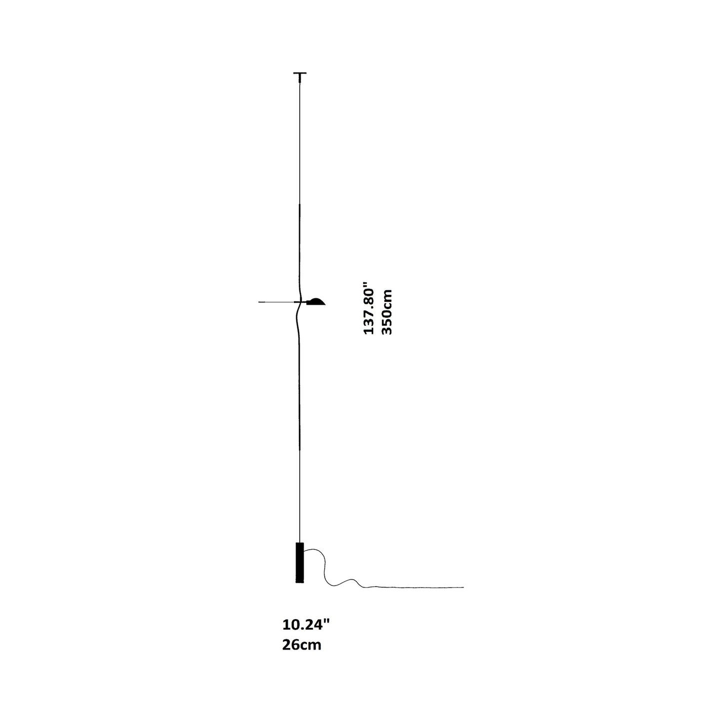 Hot Achille LED Ceiling/Floor Lamp - line drawing.