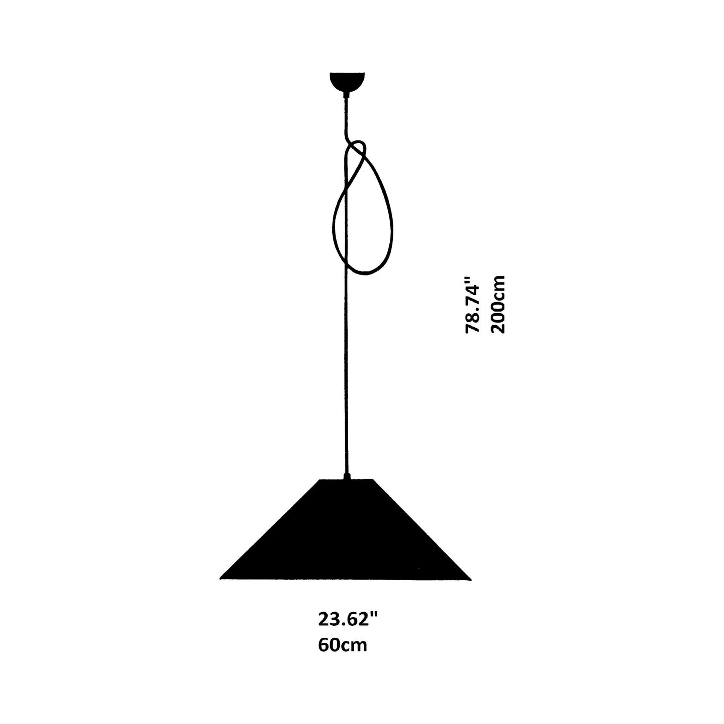 Knitterling Pendant Light - line drawing.