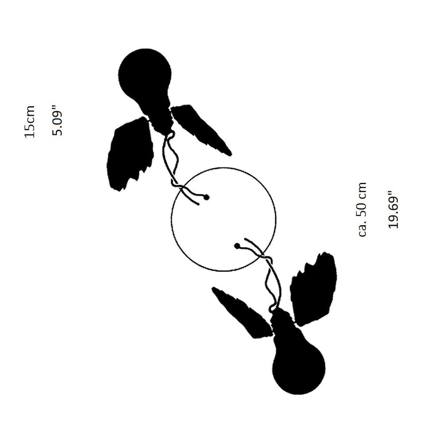 Lucellino Doppio Wall Light - line drawing.