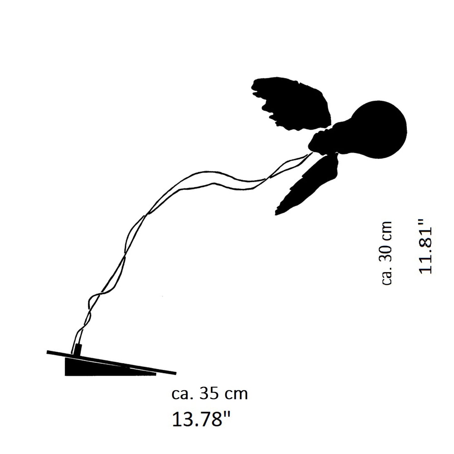 Lucellino Table Lamp - line drawing.