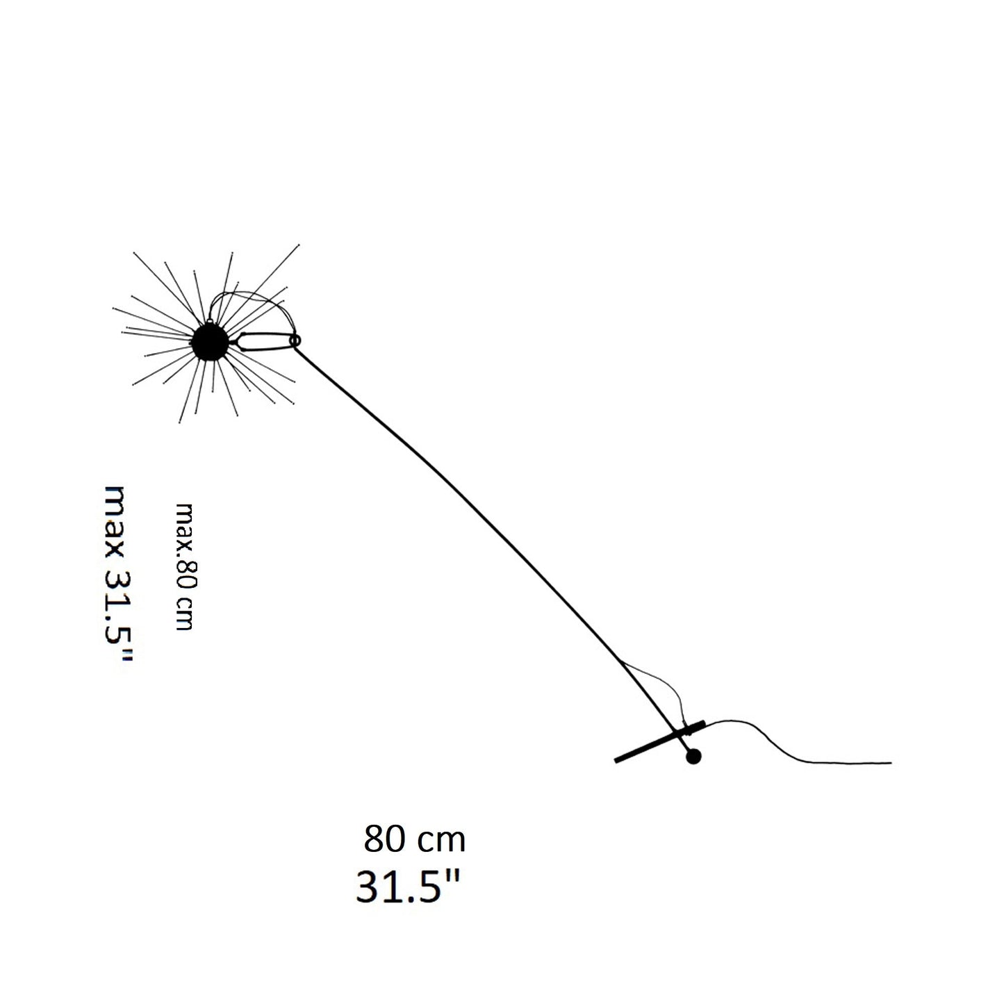 Mozzkito Table Lamp - line drawing.