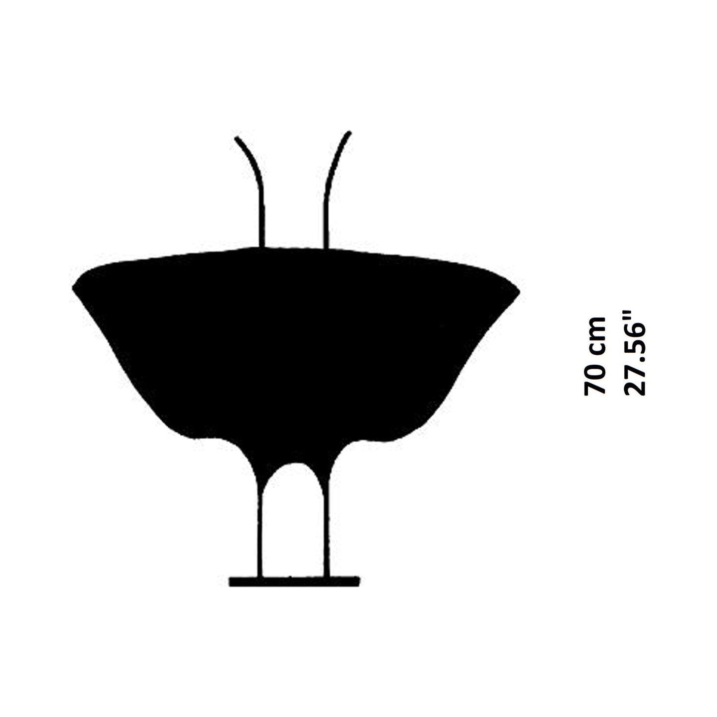Samurai LED Table Lamp - line drawing.
