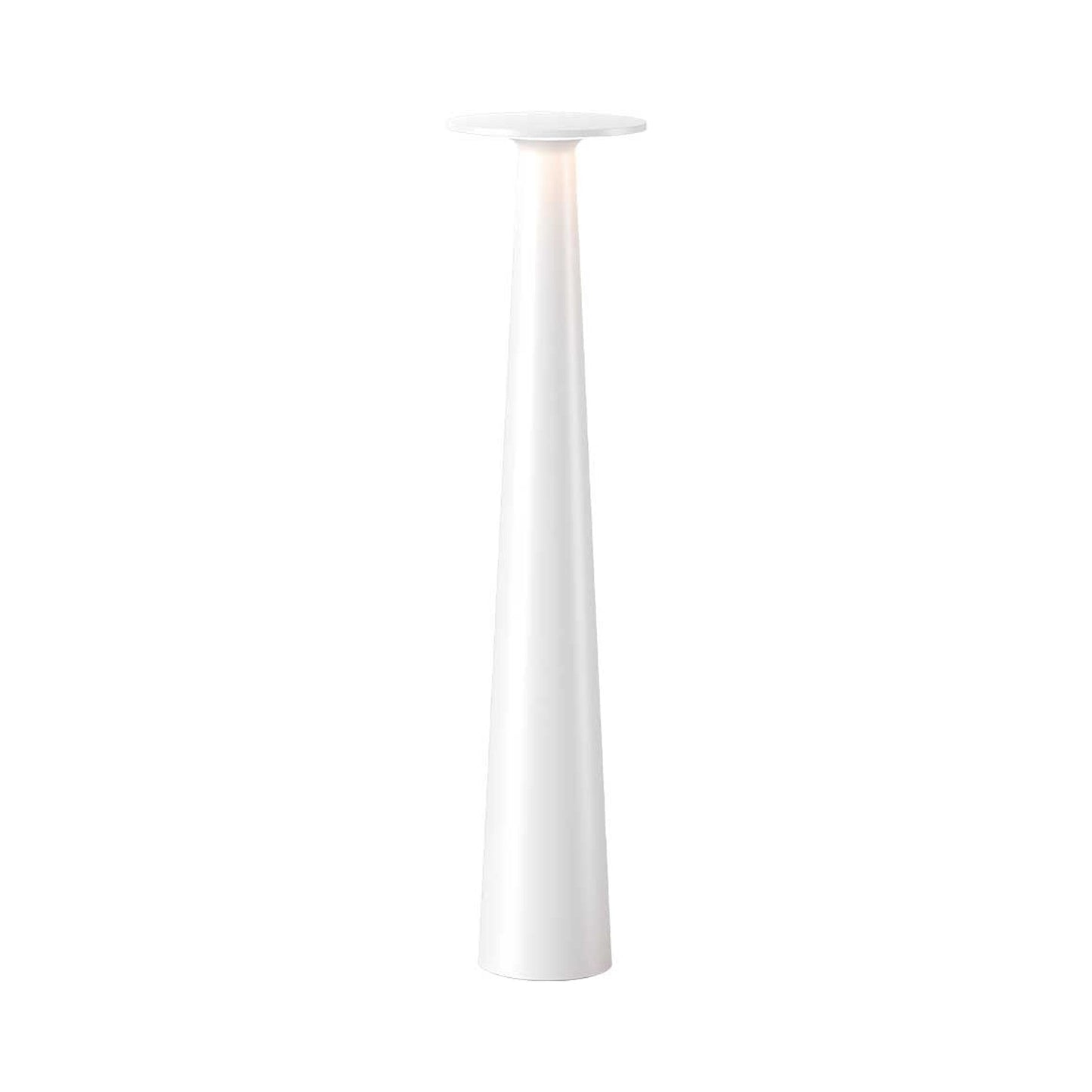 Lix Skinny Outdoor LED Rechargeable Table Lamp in Pearl White.