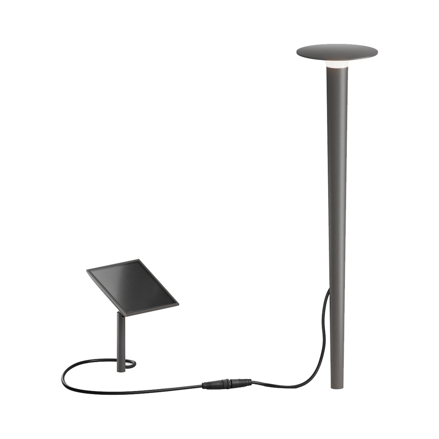 Lix Spike Outdoor LED Solar Bollard in Cool Brown.